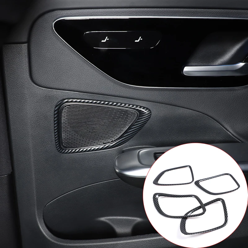 

For Mercedes-Benz C-Class W206 2022 Carbon Fiber Style Car Interior Door Speaker Horn Frame Trim Stickers Molding Accessories