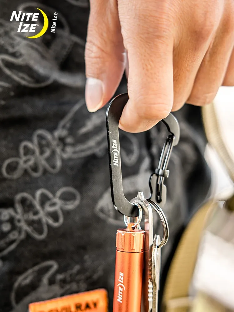 NiteIze Aluminum Alloy Qui Release D-aped Carabiner Key Holder Water Cup Hook Se Lo for Outdoor Climbing Cam Tr...