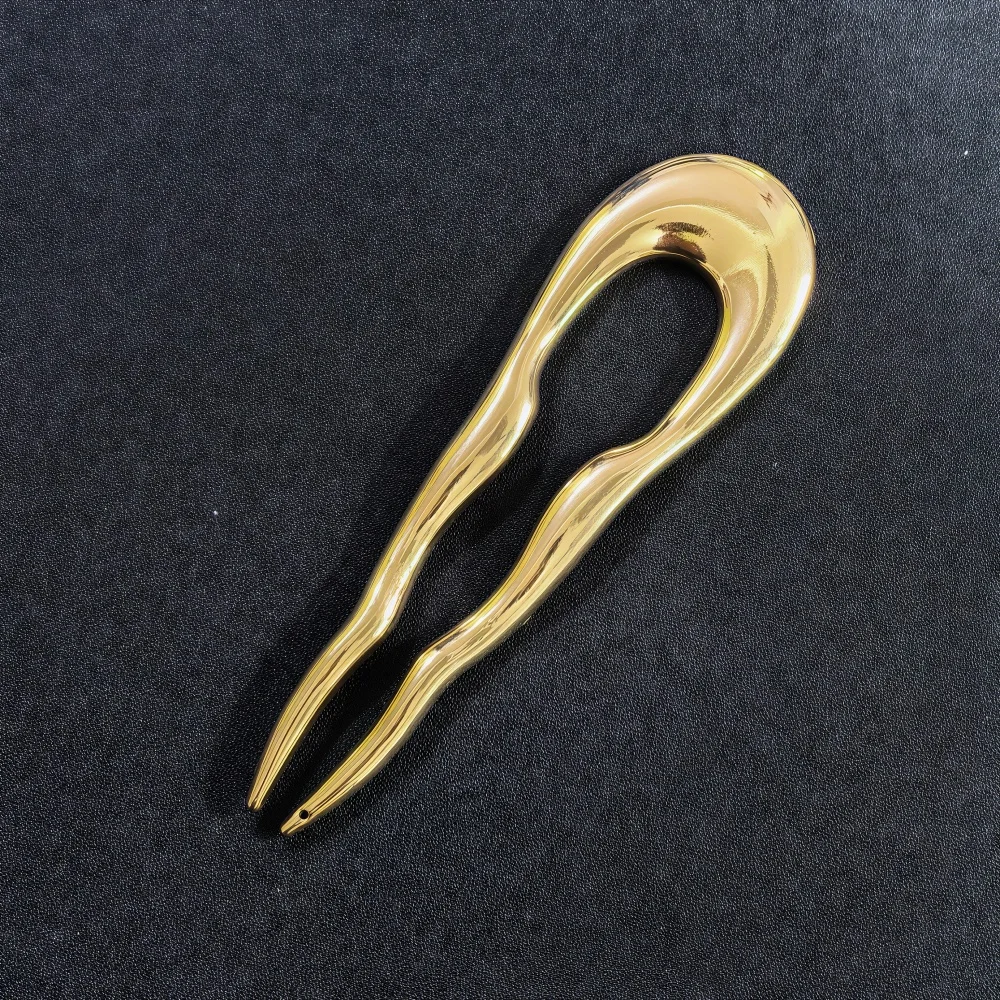 U-förmige Haargabel, elegante goldene silberfarbene Legierung, langes, dickes Haar, Hochsteckfrisur, französischer Haarnadel-Stick, Damen- und Mädchen-Haar-Accessoires – Detail 16