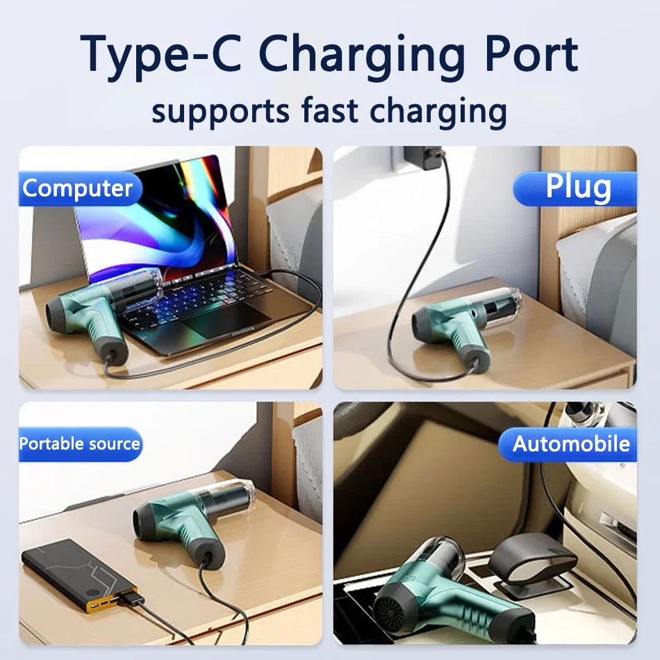 120000Pa Car Vacuum Cleaner Wireless Portable Powerful Robot Cleaner Mini Vacuum Cleaners Products For Home Keyboard Cleaning