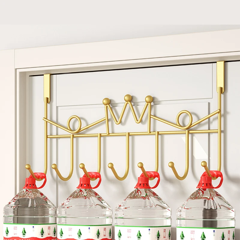 Gold Hooks Over The Door Home Bathroom Kitchen Organizer Rack with 7 Hooks Entryway Storage Rack for Hanging Coat Scarf Hat Bag storage hook,door hook