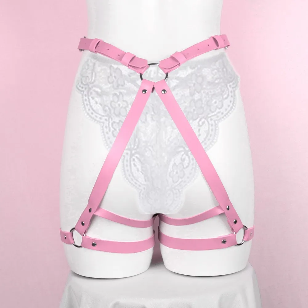 Bondage Harness BDSM Gothic Dessous Sexy Frauen PU Leder Fetisch Oberschenkel Hosenträger Riemen W_voghion.com