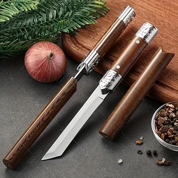 Faca profissional esculpida em aço inoxidável premium, cortador de carne, descascador de frutas, mini faca utilitária, faca portátil 1