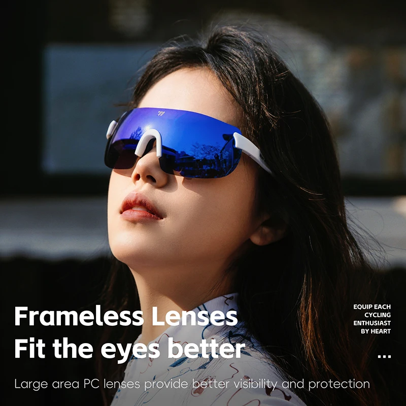 WEST BIKING Frameless Photochromic Glasses UV400 Protection HD Goggles Unisex TR90 Lightweight Cycling Glasses Sports Eyewear