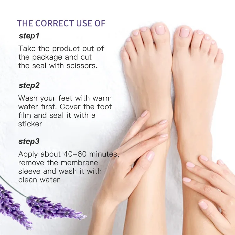 Foot Peel Mask Exfoliator Peel Off Calluses Dead Skin Callus Remover Foot Mask for Dry Cracked Feet with Lavende