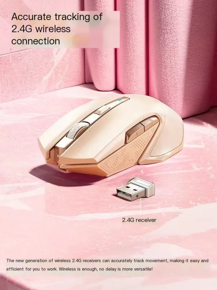Cute pink mouse for laptop and pc