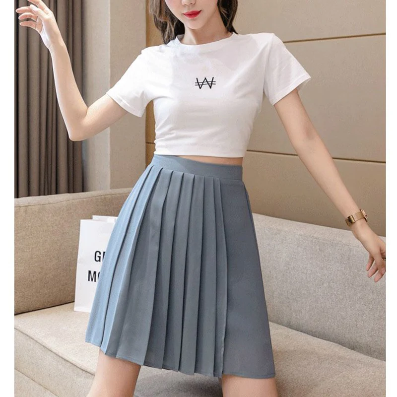 Summer New Oversized Elegant Fashion Pleated Wide Leg Shorts Lady Elastic Waist Solid Color Casual All-match Short Skirt Pants