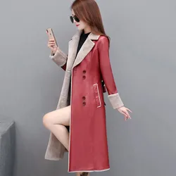 Winter High Quality Lamb Wool Women Genuine Leather Jacket New Fashion Plus Velvet Thick Leather Women Jacket Outerwear