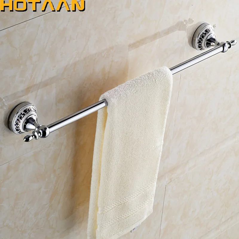 Retro Style Wall Mounted Chrome Plated 60cm Single Towel Bars Bathroom Towel Hanger Bathroom Accessories Rack HYT-11896-C Towel Rack