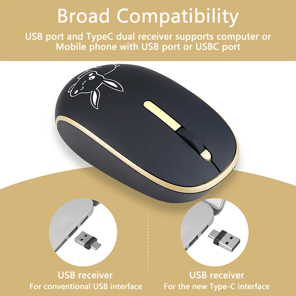 Mouse Raton Type C USB Gaming Wireless Gamer Mice For Macbook/ Pro PC  Laptop Computer mouse sem fio inalambrico 18Sep28