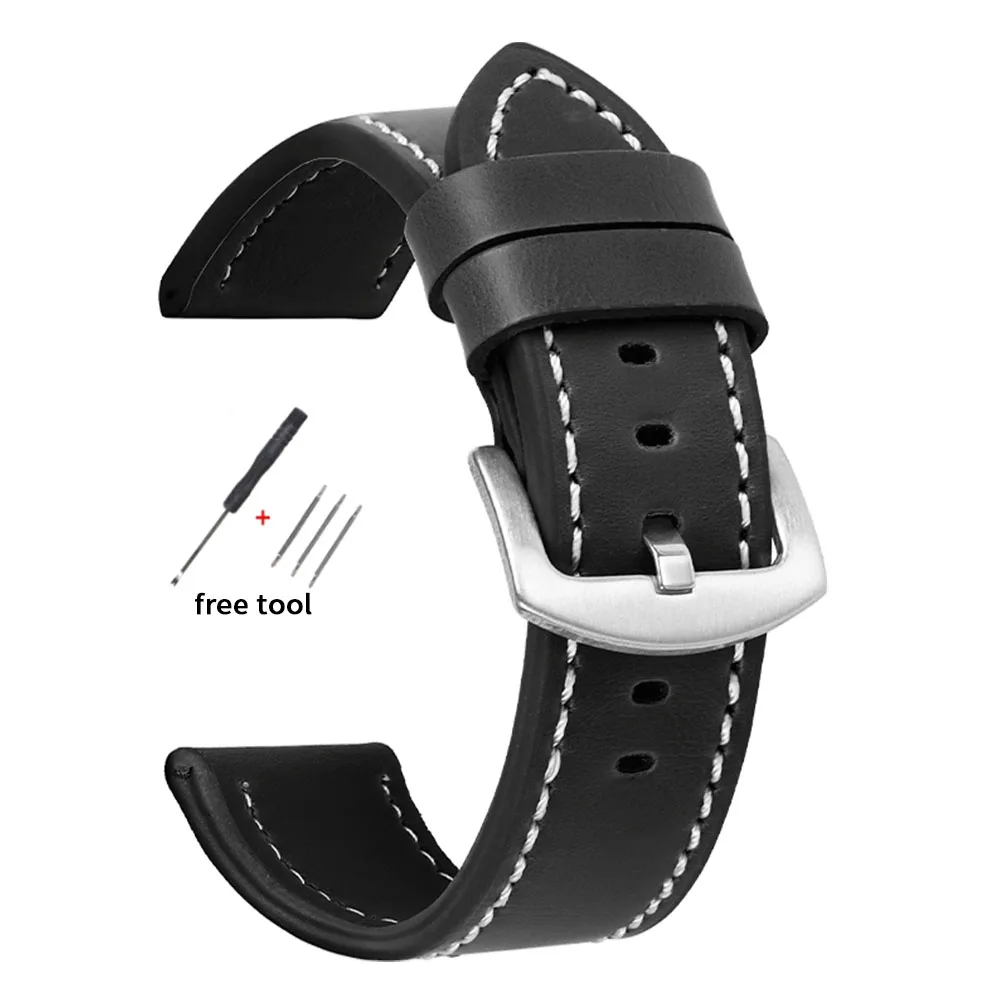 ตัวเลือกสินค้า สายนาฬิกาวินเทจหนังแท้ สำหรับ Seiko และ Huawei GT2/GT3