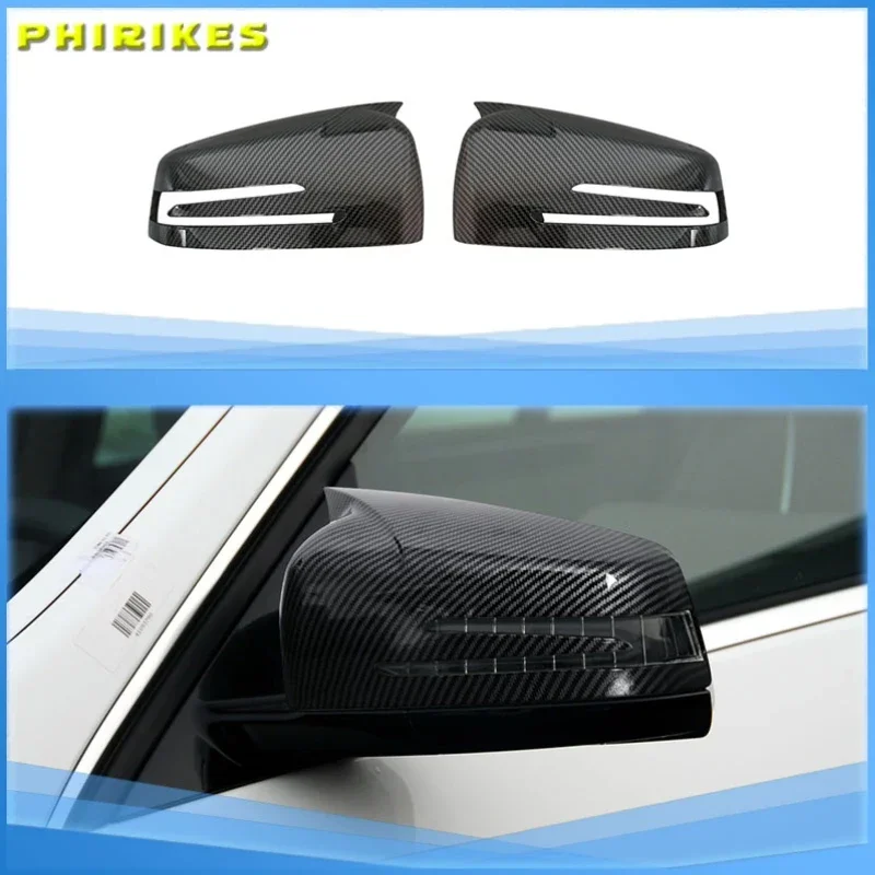 Rückspiegelabdeckungen für Mercedes-Benz W204 E W212 W176 W246 CLS C218 GLA X156 ABS Carbon Fiber Gloss Black