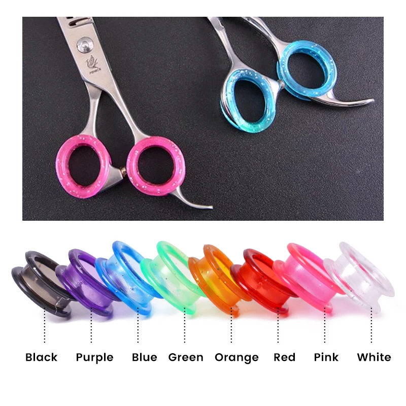 20Pcs Hair Scissors Finger Ring Silicone for Cat Dog Hair Scissors Protector Colorful Pet Grooming Styling Tools