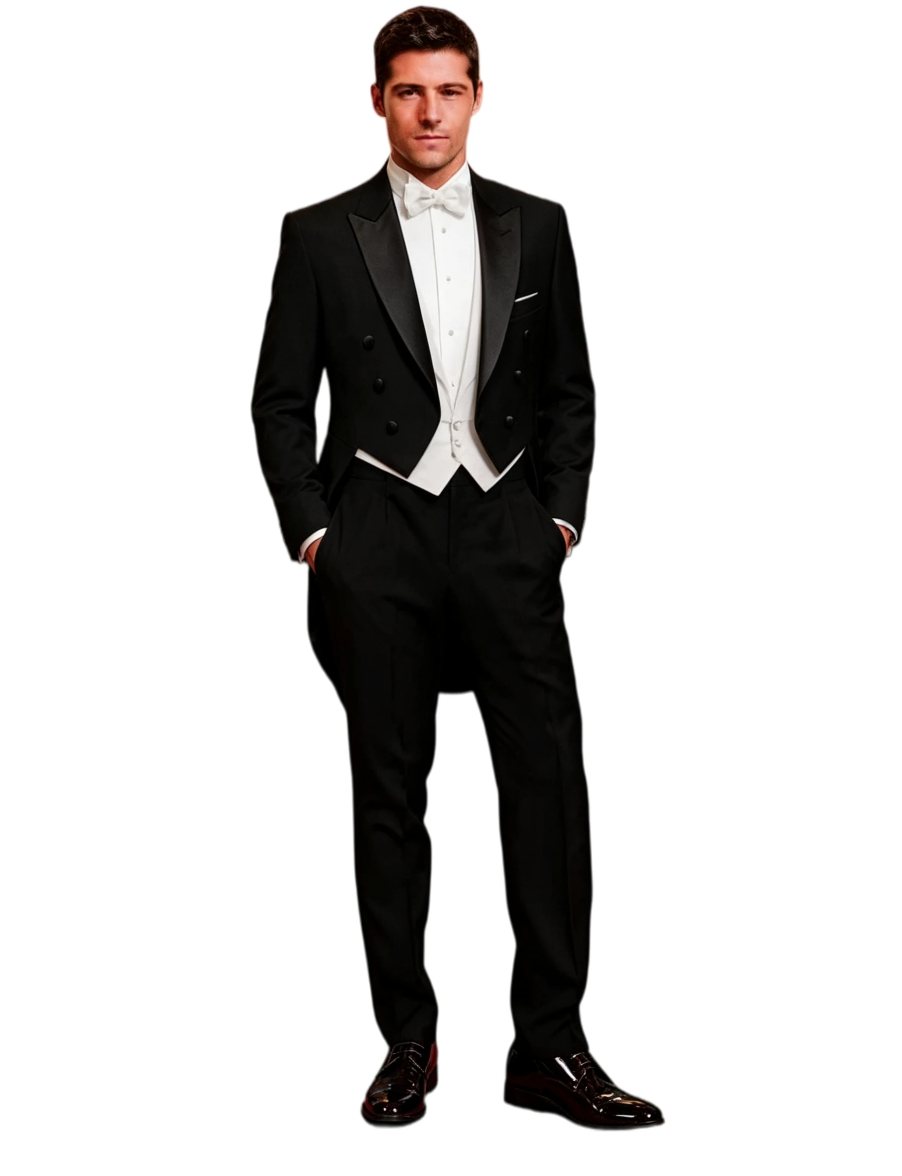 Costume 3 Pièces Homme Mariage Marié Smoking Longue Frac Veste de Cérémonie Garçon d'Honneur Bal de Promo Mode