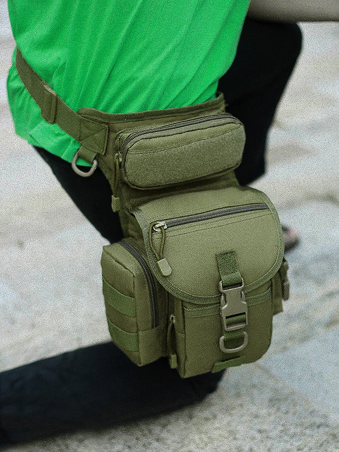 Männer Taille Fanny Pack Bein Tasche Militärische Taktische Motorrad Fahrer Kamera Sport Reise Nylon Männlichen Bum Hüfte Gürtel Oberschenkel Fanny Taschen – Detail 5