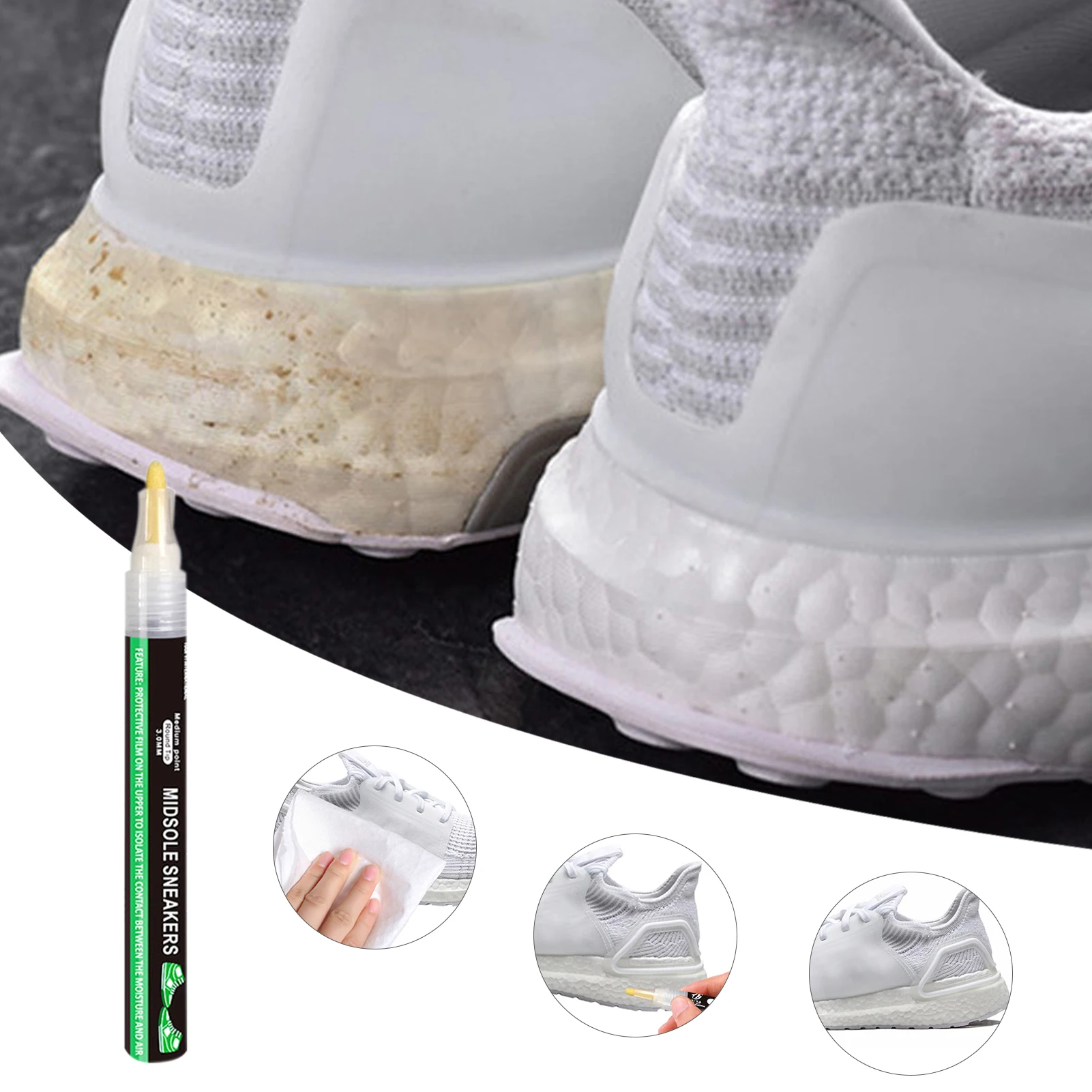 MoonyLI Premium Midsole Marker Cleaner Shoes Sneakers Repair Paint Leather  Refillable Dye Pen Medium Decontamination Cleaning Stick