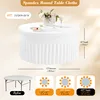White Polyester Elastic Tablecloth Cover Wedding Banquet Round Spandex Table Skirt Conference Office Tablecloth Party Decoration 5