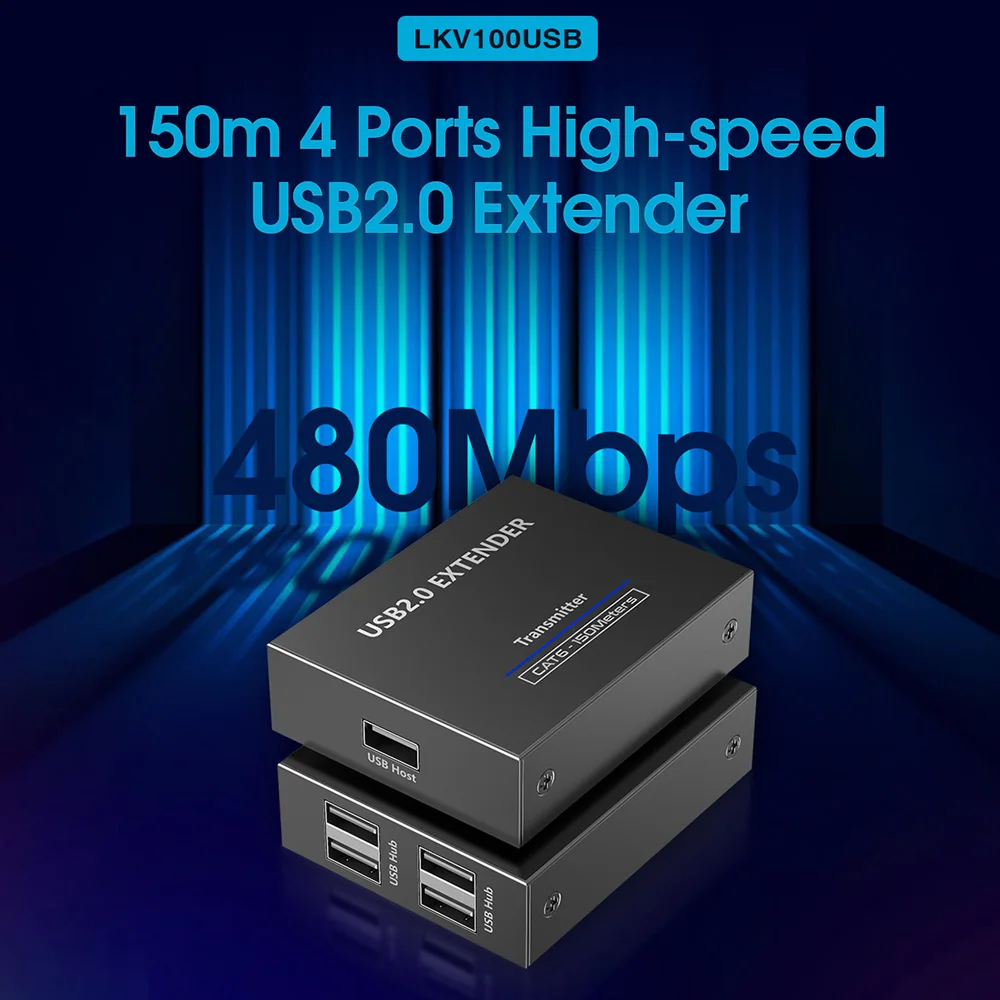 

150m 4 Ports High Speed USB2.0 Extender through CAT5e/6/7 network cables Support printer camera Scanner USB flash drive keyboard