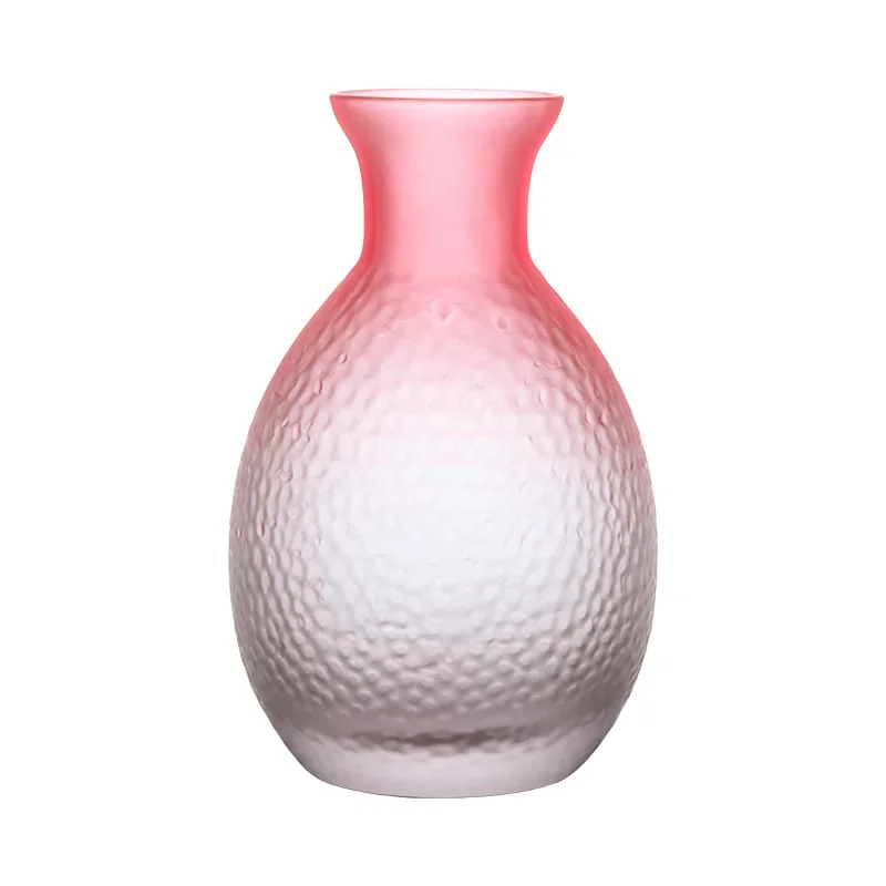 Japanese Glass Bar Sets Sake Pot Frosted Pink Wine Dispenser Chinese Baijiu Soju Shot Glass Flask Barware Kitchen Accessories