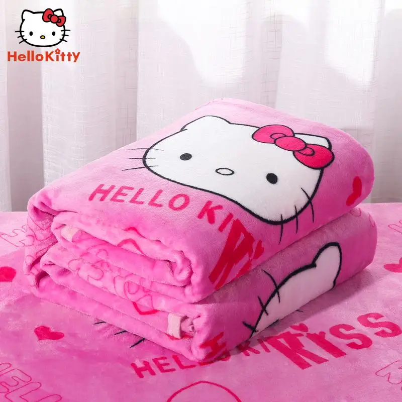 

Hello Kittys Four Seasons Blanket Sanrios Air Conditioning Blanket Anime Kawaii Student Dormitory Individual Double Sheet