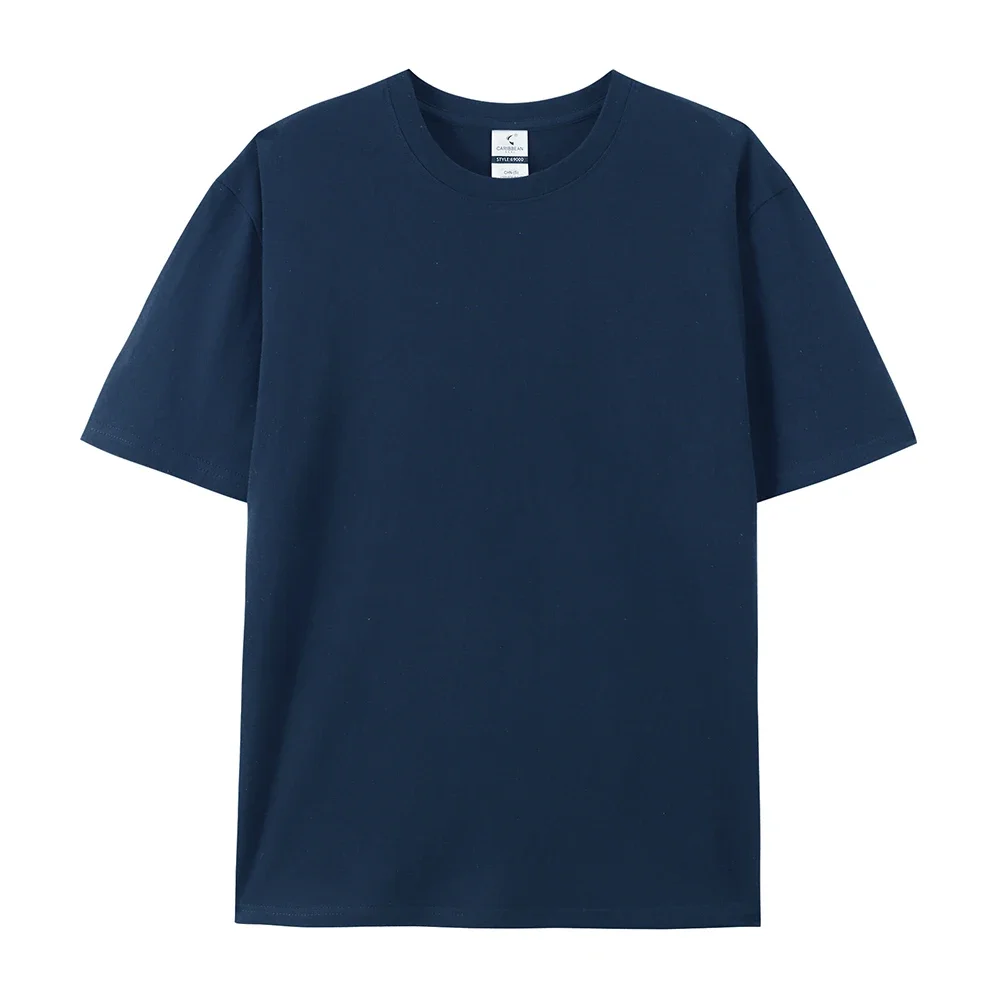 Free LOGO Women and men Custom Image T Shirts 100% Cotton 220g gsm Casual Short Sleeve T-Shirt Enterprise Team Cultural workwear image 10