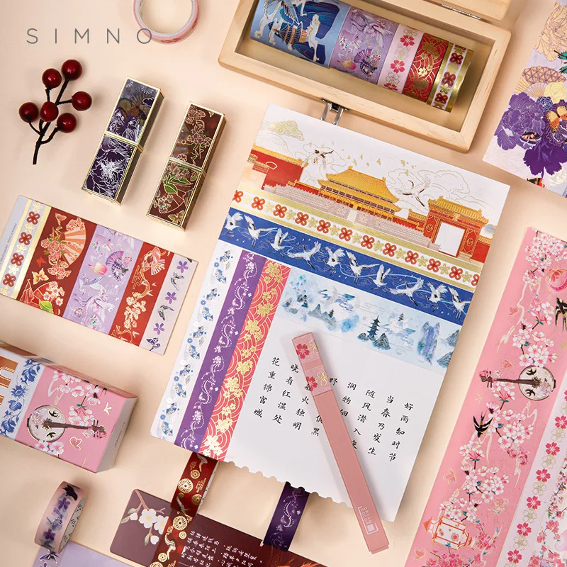 5 Rolls  New Washi Tape 2023 Hot Stamping Retro Tape DIY Stickers Retro Decorative Stickers  Washi Tapes 4