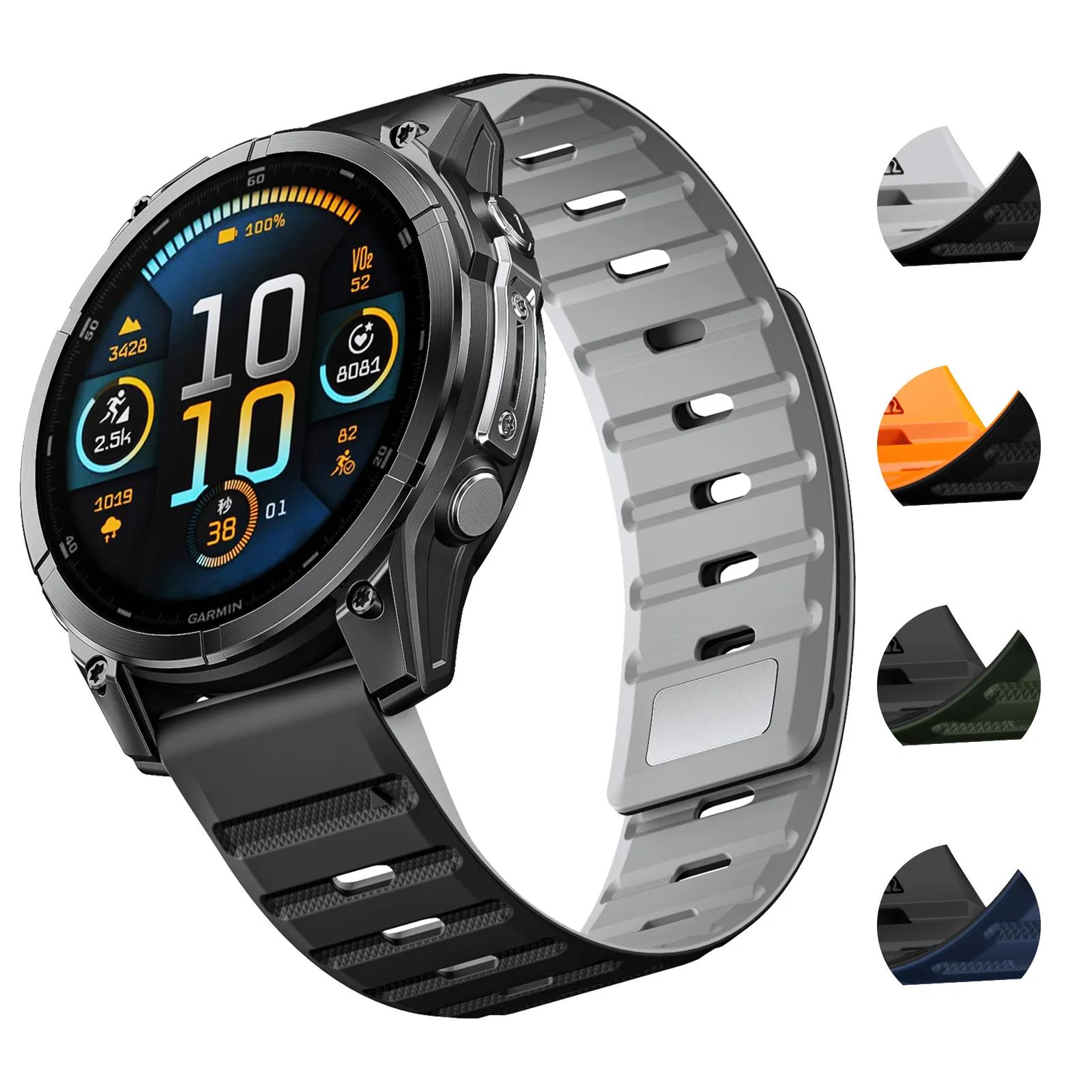 Magnetic Silicone QuickFit Watch Strap - 26mm/22mm Adjustable Band