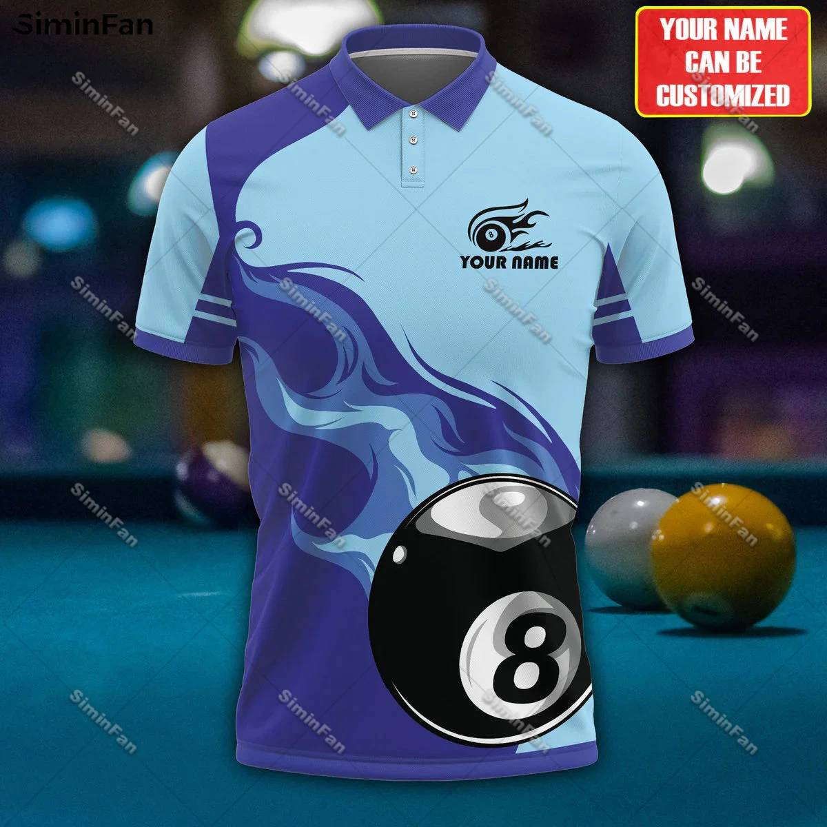 

Custom Name Flame Billiards 3D All Over Printed Men Polo Shirts Male Lapel Tshirt Unisex Summer Turndown Collar Tee Female Top-1