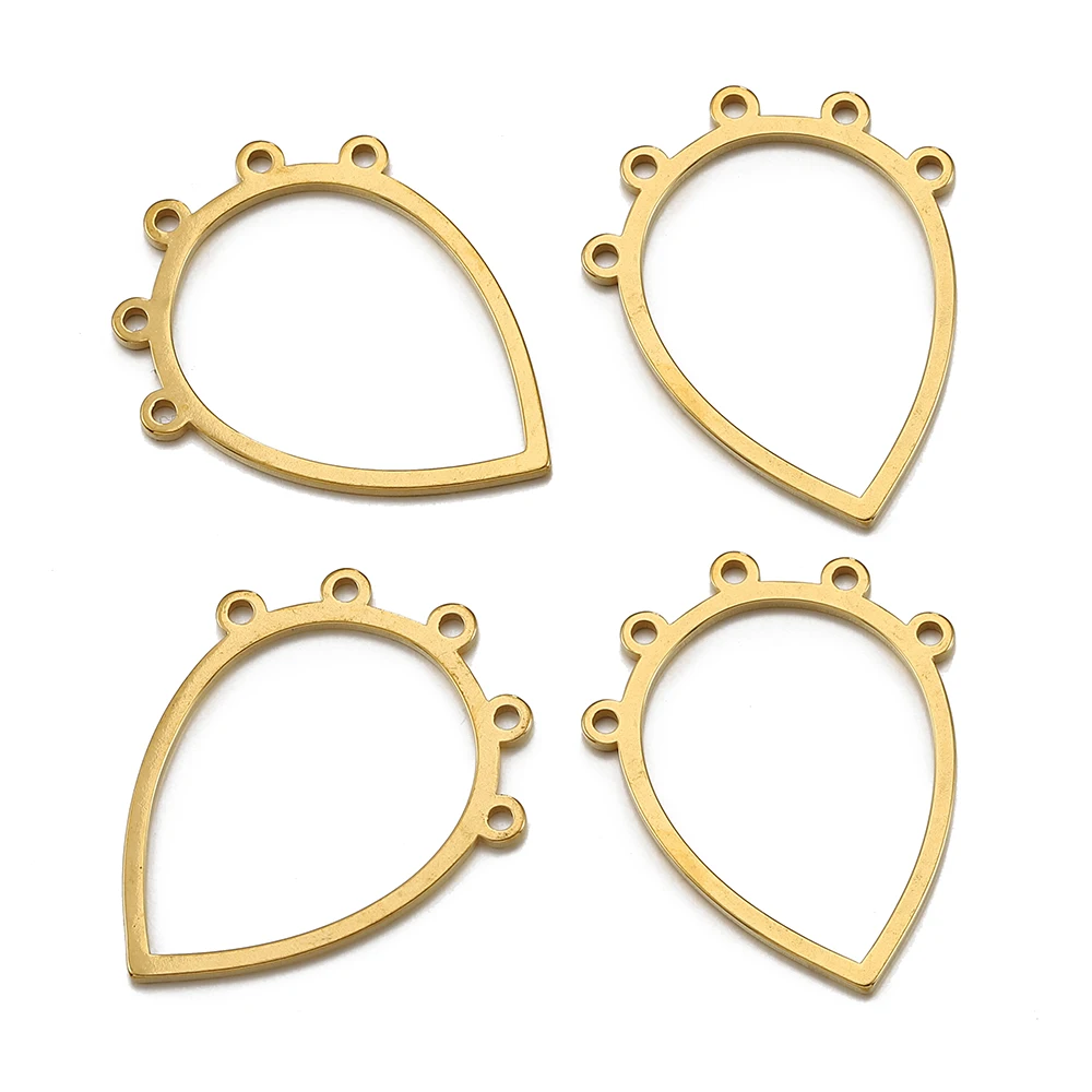 10 Stück Edelstahl Dreieck Blank Drop Connector Multi Löcher Connect Quaste Anhänger Charm Halskette Ohrring DIY Schmuckherstellung – Detail 10