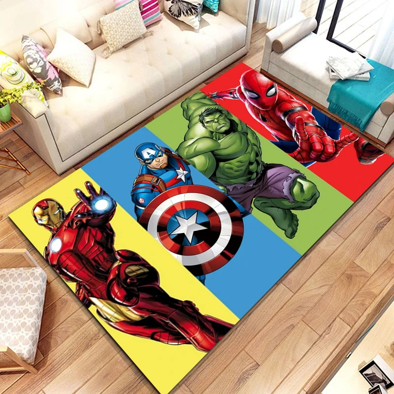 

Disney Superhero Large Area Rug 3D Carpets for Living Room Kitchen Bedroom Sofa Home Decor Doormat Kids Floor Anti-slip Mat Gift