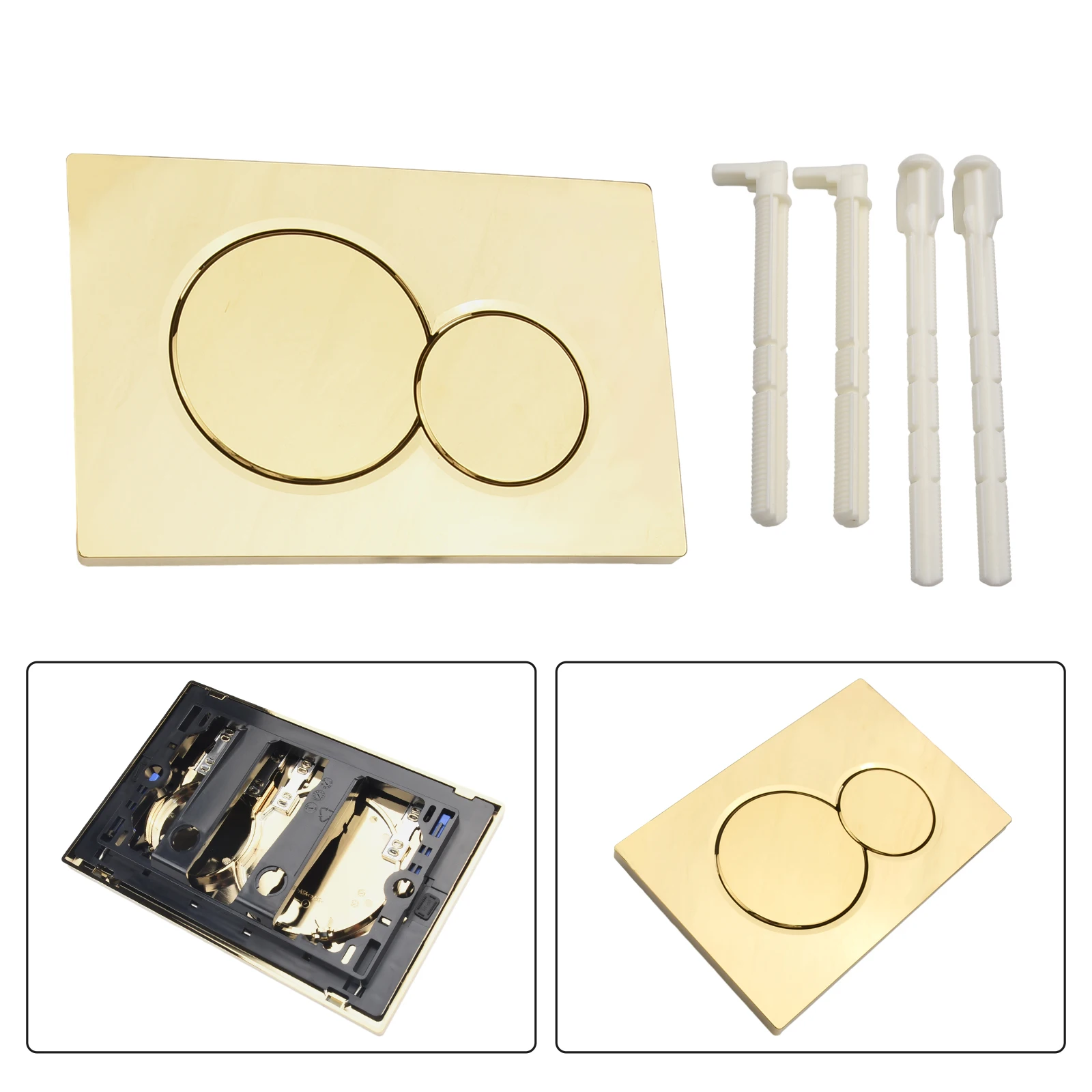 

1pcs Toilet Dual Flush Plate For Geberit Sigma01 Gold Cistern Toilet Flush Button Bathroom Plate Hardware 24.6*16.4*1.3mm