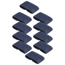 Elastic Nylon Belt Keepers and Strap Organizers - Set of 10 (Dark Blue)