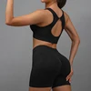 2 Pcs Yoga Set Women Hollow Back Sports Bra+Hip Lifting Sports Shorts Workout Set Seamless Fitness Gym Set Sportswear Tracksuit 4