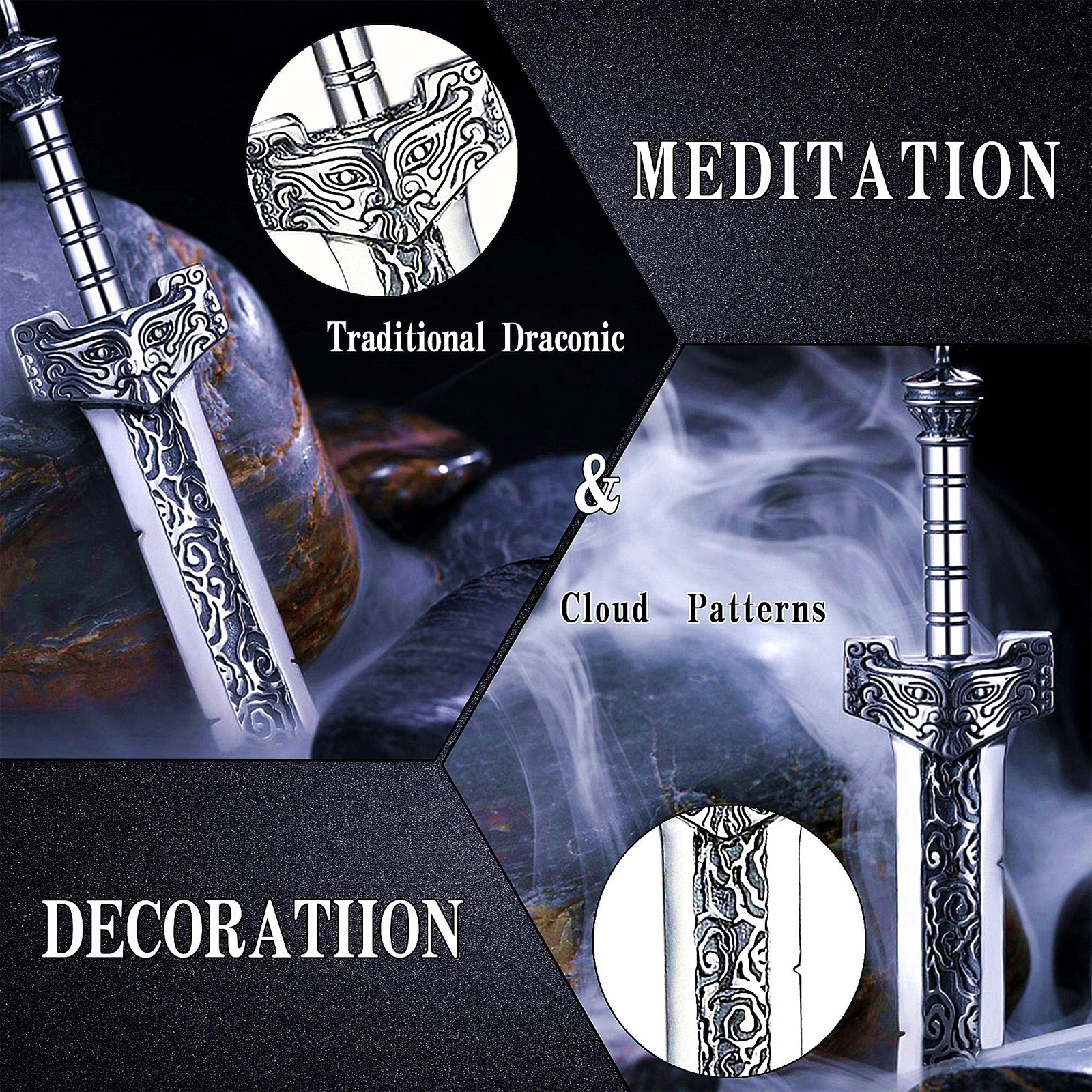 Stainless steel fashion broken sword personality domineering handmade men's necklace pendant birthday gift