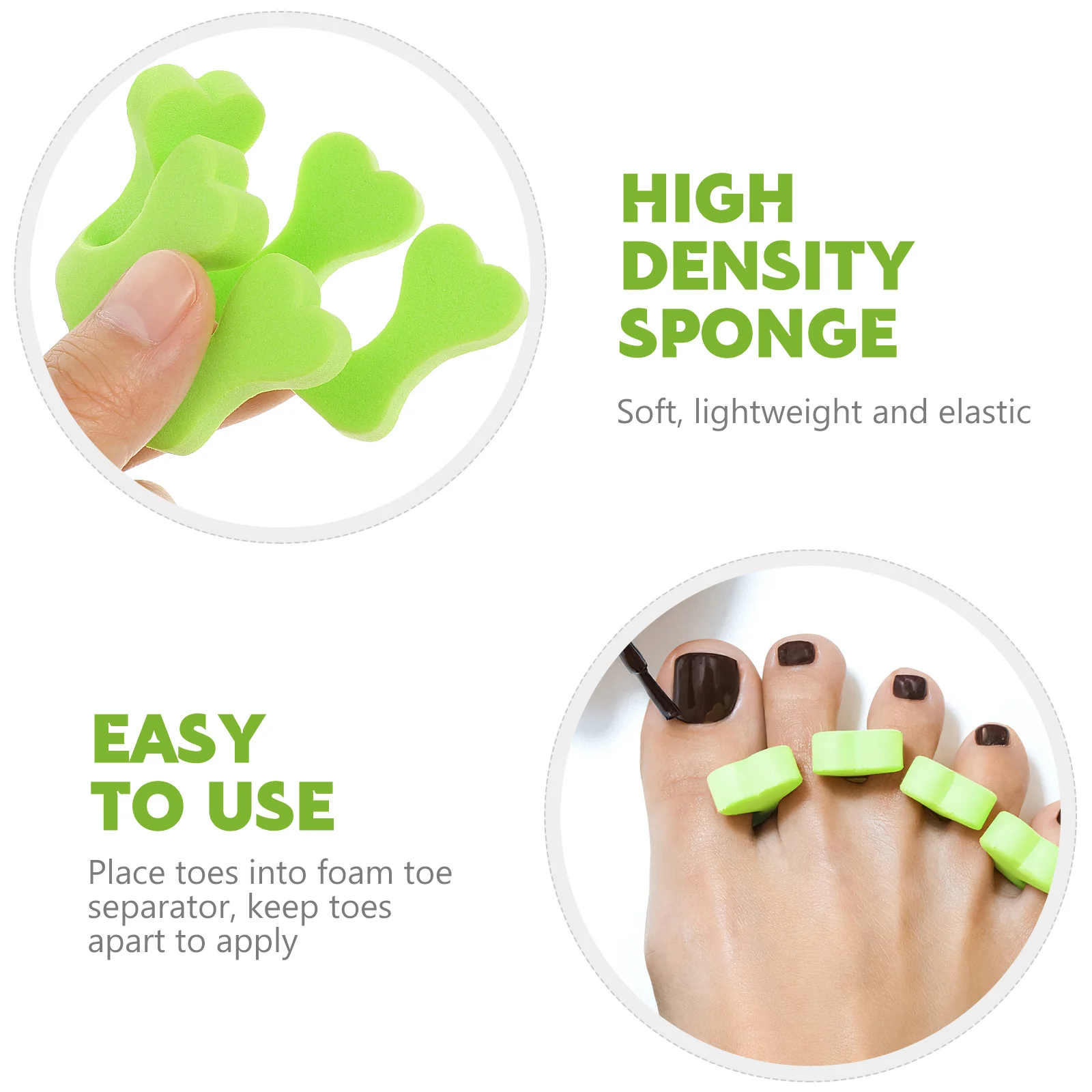 Heart Shaped Toe Separator High Density Sponge Disposable Toe Spacers Nail Tools Salon Accessories Fingers 100 Pcs