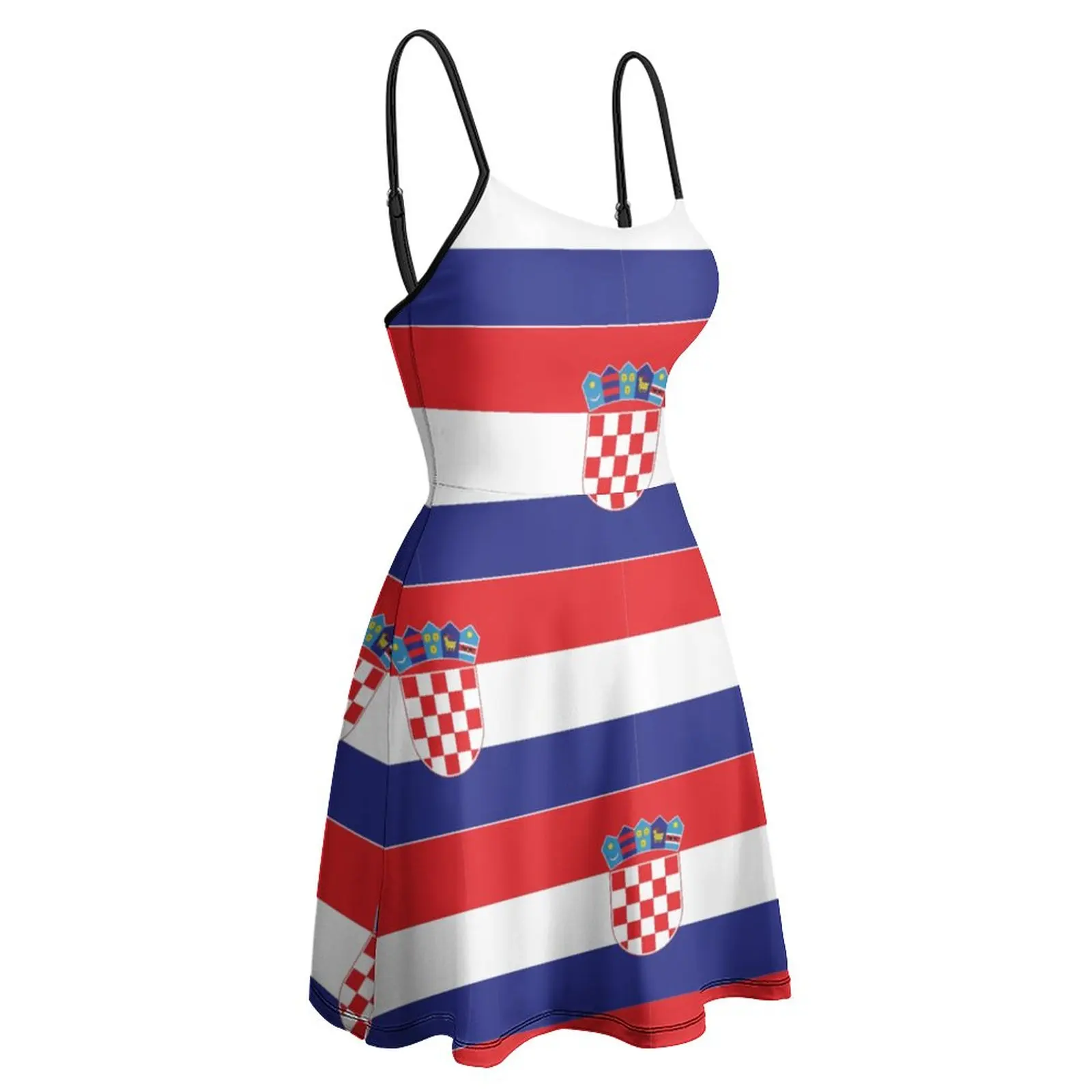 

Sexy Woman's Clothing Strappy Dress Flag of Croatia Women's Sling Dress Unique Clubs Humor Graphic