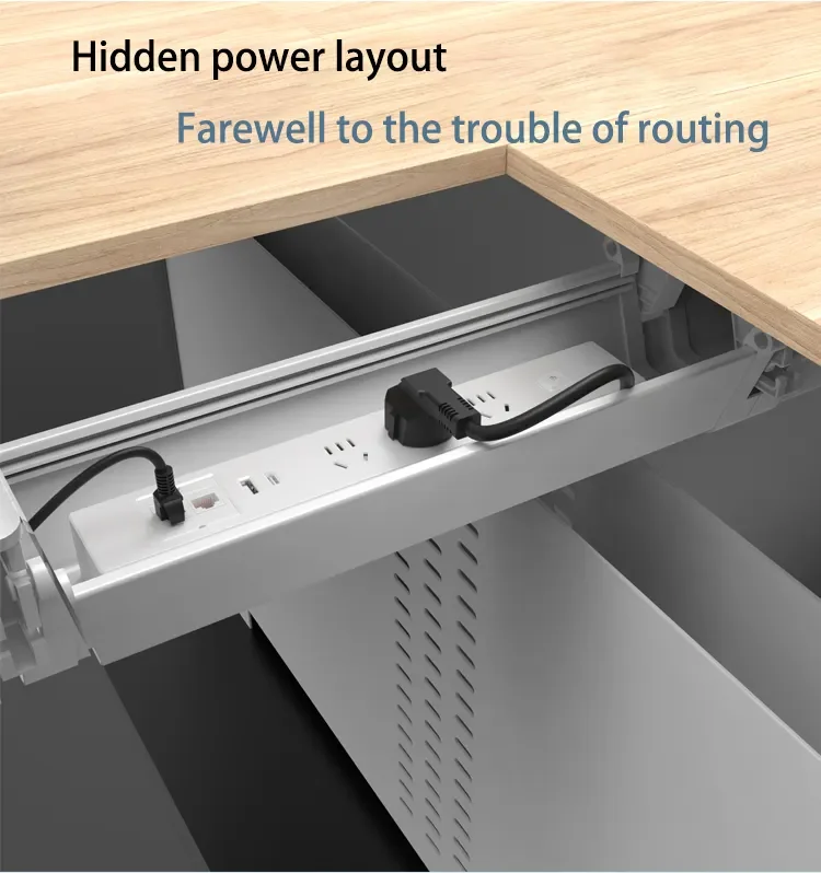 55CM 75CM Under Desk Cable Management Tray Steel Desk Cable Management Tray with Wire Organizer and Desk Cord Organizer