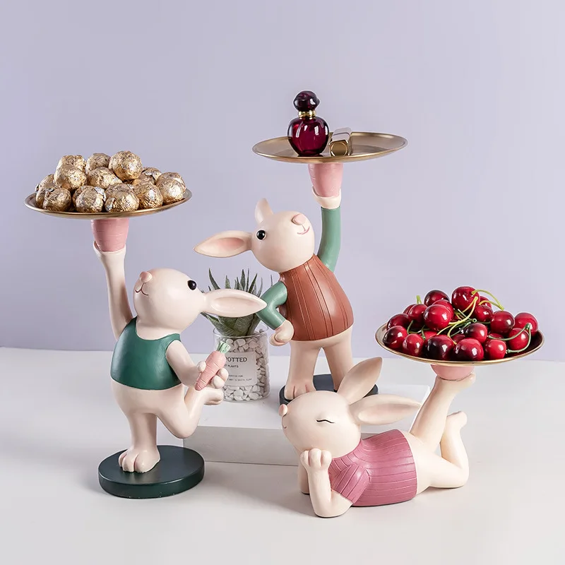 

Nordic Creative Cute Cute Rabbit Tray Storage Decoration Housewarming New Home Gift Key Jewelry Storage Entrance Art Decoration