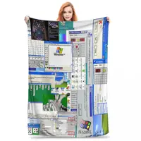 Windows XP Collage Blanket Flannel Lightweight Throw Blankets Sofa Throw Blanket For Couch Bedding Travel Throws Bedspread Quilt 1