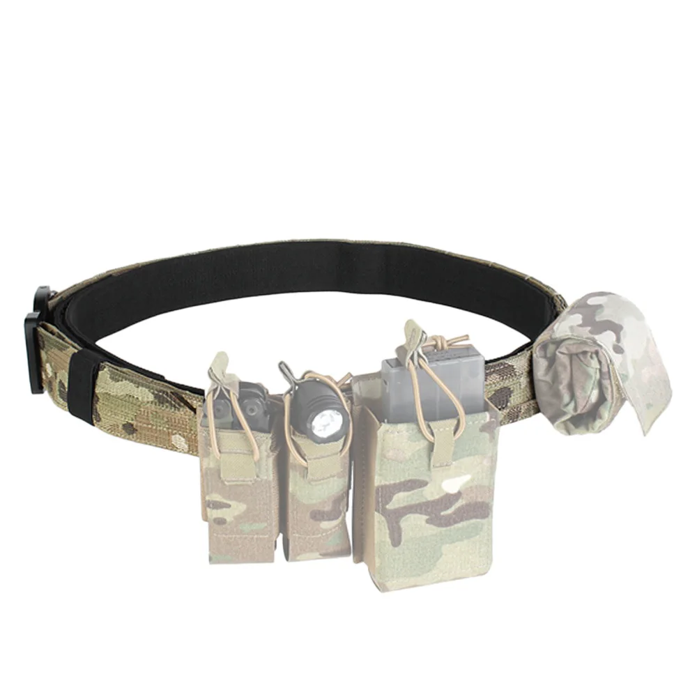 VULPO 2 Inch Tactical Ronin Style Belt Two Layer Quick Release Metal Buckle Belt Molle Waist Belt Hunting Airsoft Combat Belt