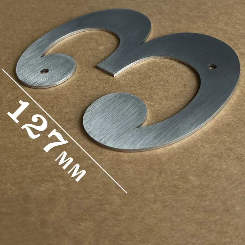 127mm/5in Stainless Steel Letters Numbers Outdoor Floating Metal Address Signs Doorplates Screw Fixed House Door Numbers A-Z 0-9