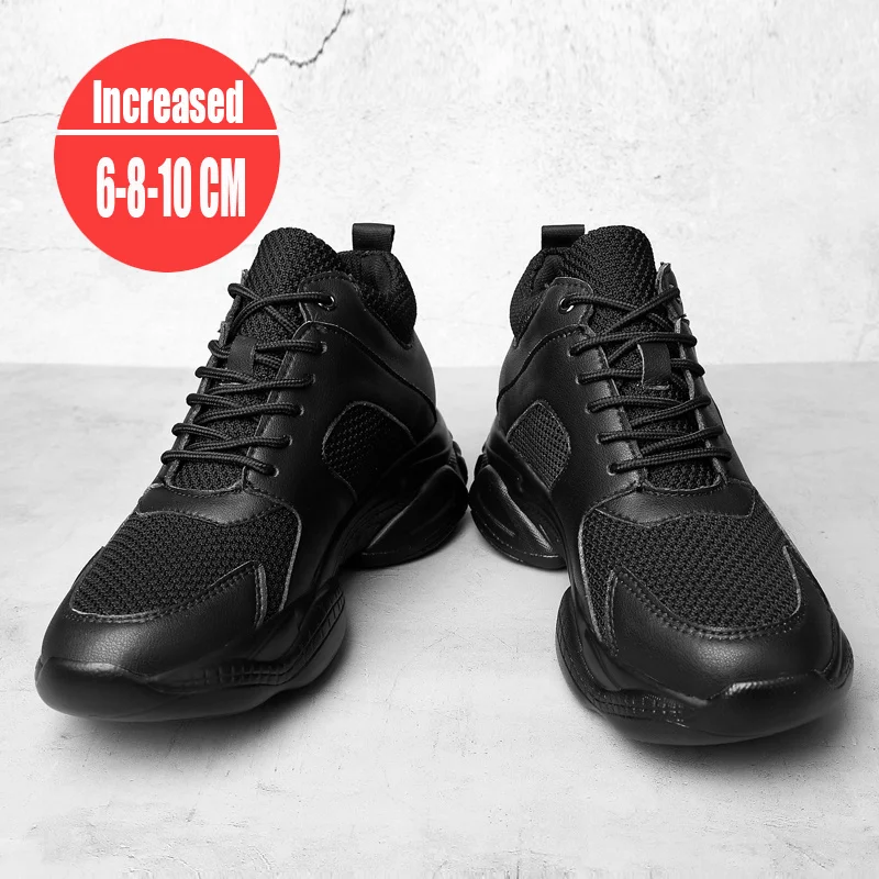 Increasing Men Sneakers Casual Heightening Shoes 6cm 8cm 10cm Height Increase Shoes For Summer Breathable Elevator Large Size
