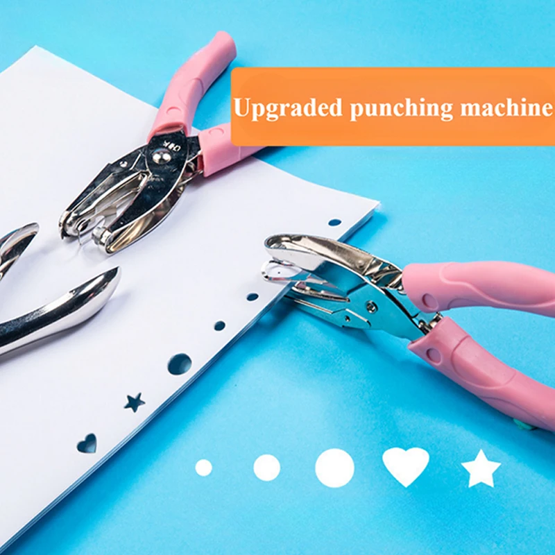 Cute Single Hole Puncher Scrapbooking Paper Punches Kawaii Star Heart Circle Hole Punch DIY Craft Shape Cutter Perforator Paper Punch,Hole Punching Tools,Paper Craft Punch,Circle Hole Punch