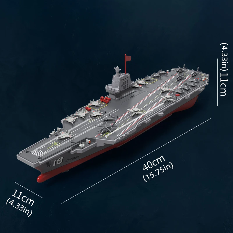 Remote Control Aircraft Carrier Warship Kids Toys Dual Motor Drive High Speed RC Boat Simulated Ship Model Toy 2.4G