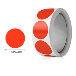 Round Heart Handmade Stickers - 1 - inch Black, White, and Pink Paper Decorations for Scrapbooking and Gifts (Round - Red)