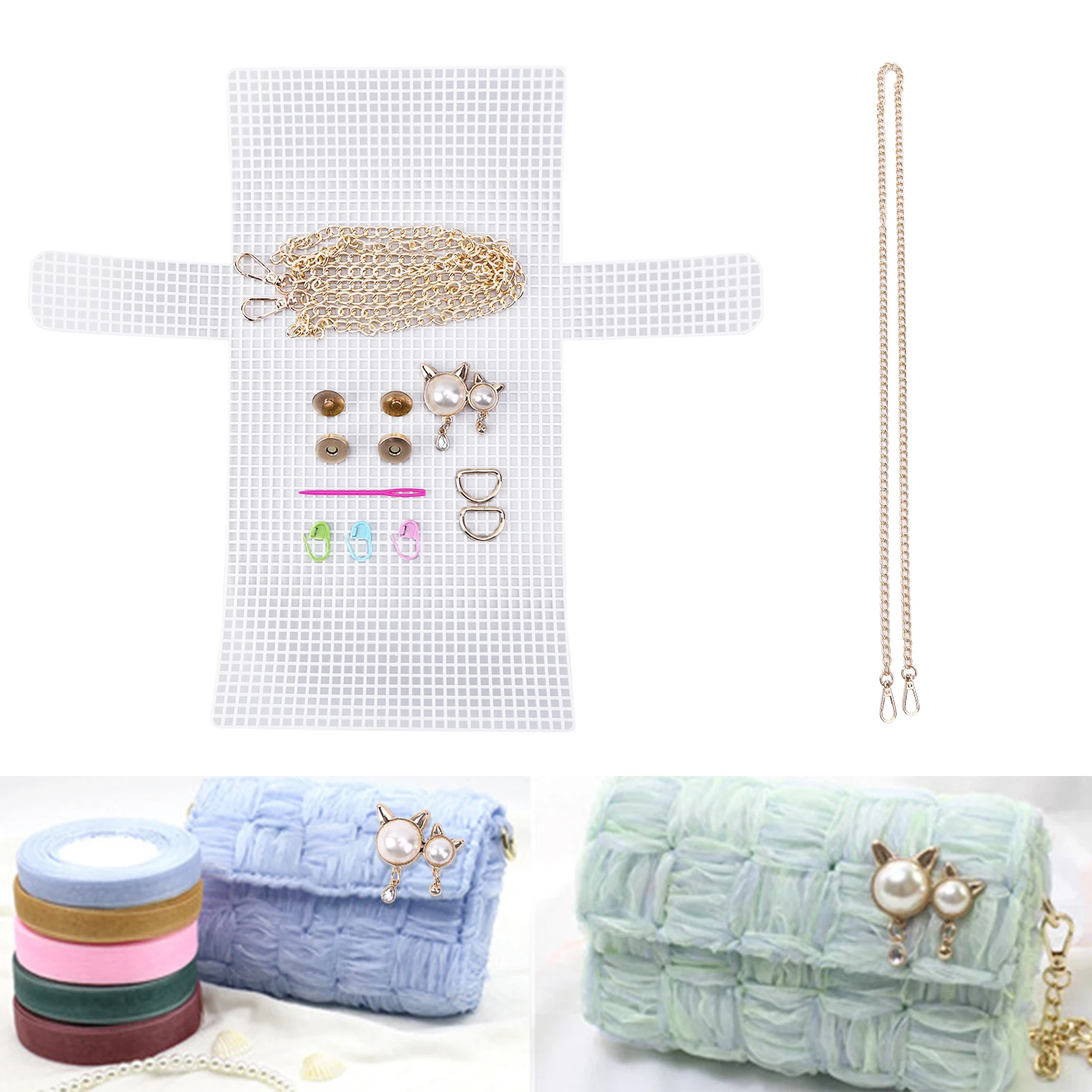 Materials Kit Mesh Plastic Frame Sheet DIY Craft Shoulder Bag Accessories Tool craft supplies