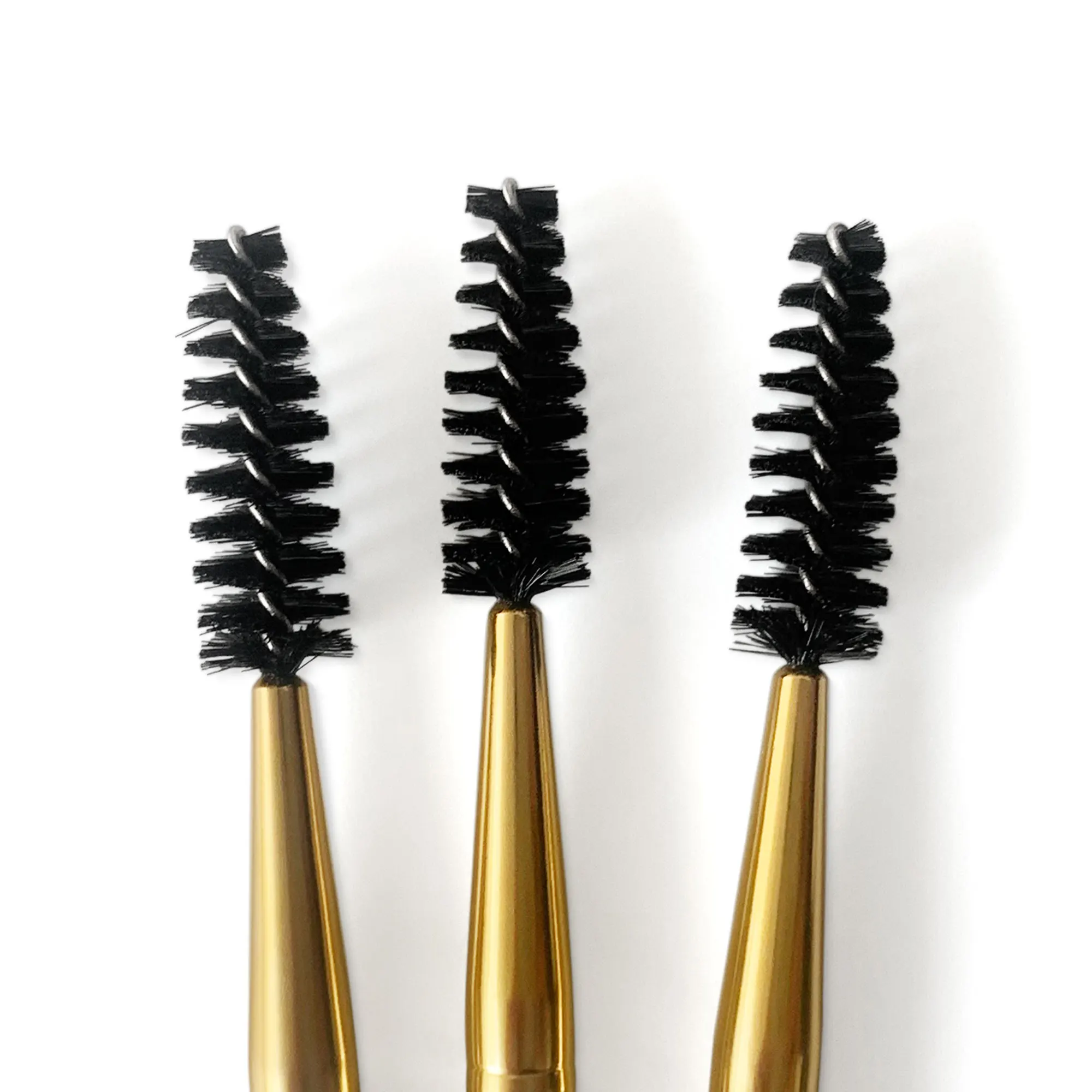 10 Stück Doppelkopf Augenbrauen- & Wimpernpinsel – Abgewinkelt, 18 Cm, Für Gel & Eyeliner