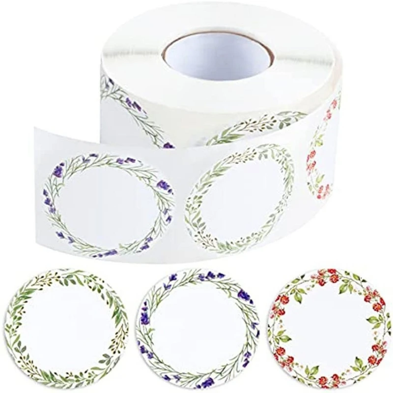

500x/Roll Round Stickers Self-Adhesive Labels Canning Jar Labels Stickers Writeable Labels Waterproof Stickers for Jars