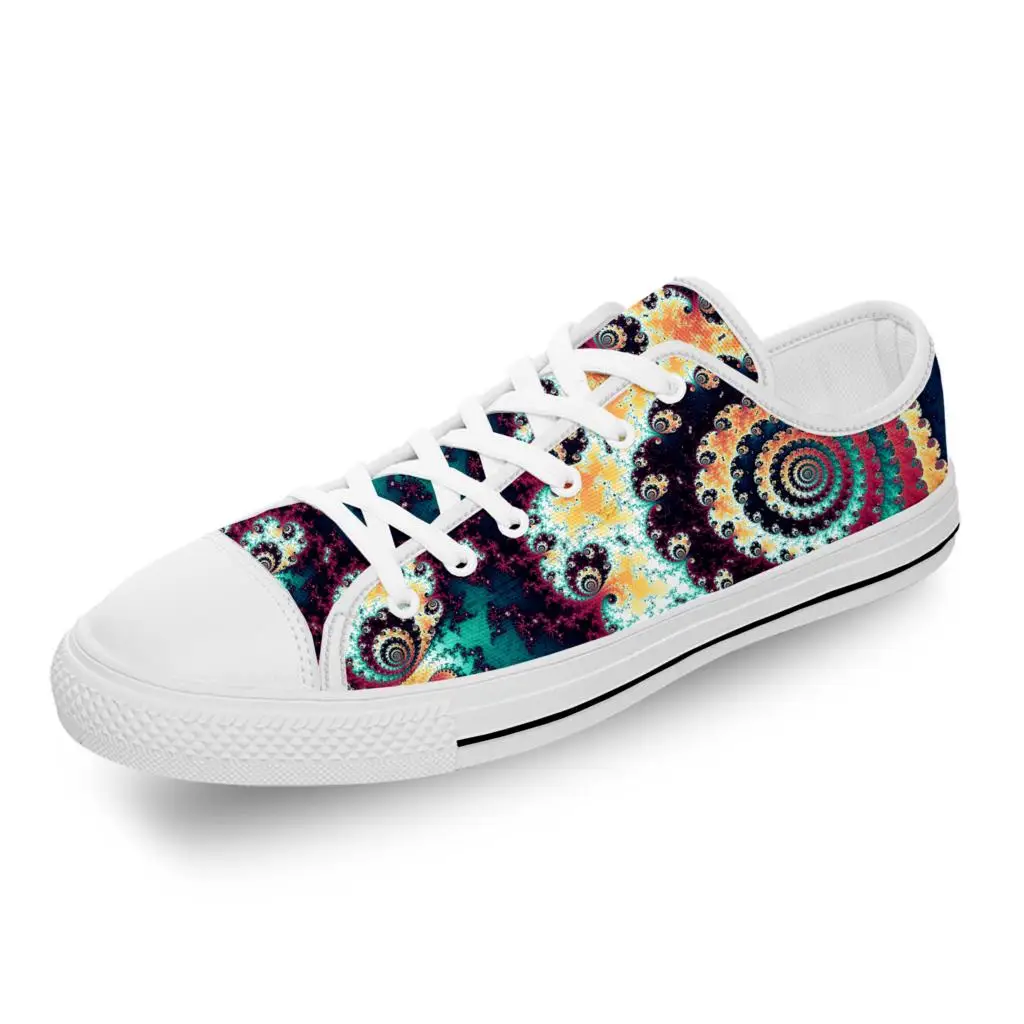 

Fractal Dawn Graphic Funny Cool White Cloth Fashion 3D Print Low Top Canvas Shoes Men Women Lightweight Breathable Sneakers