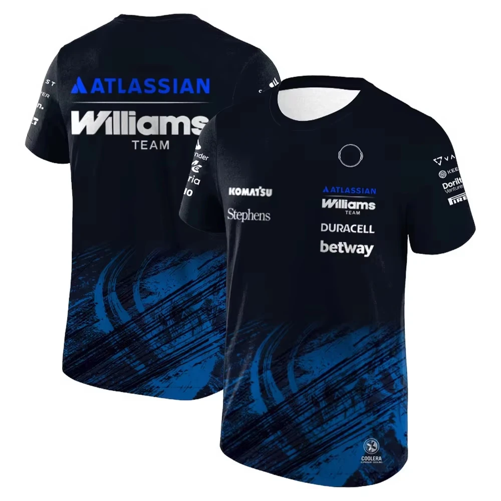 Herren und Kinder # 55 Williams Team Racing Grafik-T-Shirt mit Sainz-Nummer, bedruckt, atmungsaktiv, schnell trocknend, passendes Sport-T-Shirt für die ganze Familie